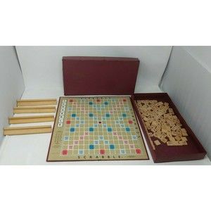 1948-1953 Scrabble Crossword Board Game 100% Complete Selchow & Richter Wood VTG